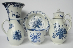 Collection of 18<sup>th</sup> century blue and white Worcester